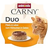 animonda Carny Adult Duo – Katzensnack mit Hühnchen in Gelee - Ergänzungsfuttermittel für...