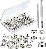 Druckknopf set Druckknöpfe Metall 15mm Snap Button Edelstahl mit Fixierwerkzeug für Kleidung Jeans...