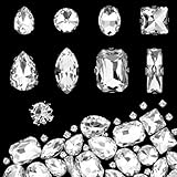 JJUNW 240 Stück Strasssteine Zum Aufnähen, Glitzersteine Zum Annähen, Flache Rückseite Kristall...