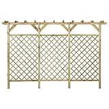 vidaXL Kiefernholz Imprägniert Gitterzaun mit Pergola-Oberteil Gartenzaun Rankgitter Rankhilfe...
