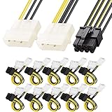 HAAMNING7 2X Molex Stecker auf PCI-E 8 Pin Buchse Adapter Stromkabel für Grafikkarte, PCI Express 8...
