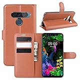 Zhangl Schutzhülle für Mobiltelefone aus Leder, horizontal, für LG G8S, Thinq Litchi Textur mit...