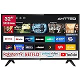 Antteq AV32H3 Fernseher 32 Zoll (80 cm) Smart TV mit Netflix, Prime Video, Rakuten TV, DAZN,...