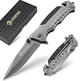 NedFoss FA46 Taschenmesser, Rettungsmesser mit Gurtschneider & Glasbrecher, Klappmesser mit...