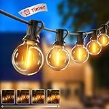 btfarm 36M Lichterkette Außen Dimmbar, 50+3 LED Outdoor Lichterkette Strom mit Timer, Wetterfest...