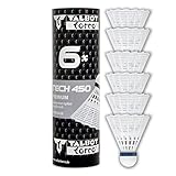 Talbot Torro Unisex Adult Badmintonball Tech 450, Premium Nylonfederball, 6er Dose, Korb:weiß...