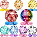 WUIOWPPIC 9 Stück Disco Deko Tischaufsätze Geburtstag Bienenwabe Disco Party Tischaufsätze Disco...