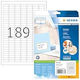 HERMA 4333 Universal Etiketten, 25 Blatt, 25,4 x 10 mm, 189 pro A4 Bogen, 4725 Stück,...