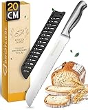 KRUSTENZAUBER Scharfes Brotmesser mit Wellenschliff mit 20cm Klingenlänge, Großes...