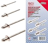 BGS 8058 | Blindnieten-Sortiment | 400-tlg. | Aluminium | 2,4 - 4,8 mm | Nietlänge 6 mm | inkl....