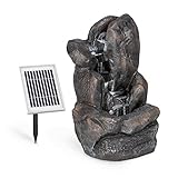 blumfeldt Felsquell - Solar-Kaskadenbrunnen, Gartenbrunnen, Garten-Deko, LED-Beleuchtung, 2 Watt...