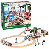 BRIO World 33512 Großes BRIO Bahn Reisezug Set - Eisenbahn mit Bahnhof, Schienen und Figuren -...