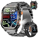 BRUBOSES GPS Smartwatch Herren Schwarz Uhr Kompass Luftdruck Telefonfunktion Schlafmonitor...