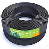 Flexible Rasenkante Kunststoff schwarz 10 m, 20 cm hoch - Robustes Stay-in-Place Design - Sehr Gut...