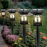 Hqynss 4 Stück Solarlampen für Außen Garten, 3000K Solarleuchten für Außen mit Warmweiß...