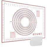 Backmatte Silikon Groß 70x50 cm, Silikonmatte Backen Antihaft Backunterlage mit Messung, Teigmatte...
