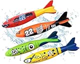 Uadme Tauchspielzeug für Kinder, 4 Stück Unterwasser Torpedo Banditen, Pool Spielzeuge für Kinder...