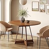 Tribesigns Esstisch Rund für 2-4 Personen, 100 cm Runder Küchentisch für Esszimmer, Kleiner Tisch...