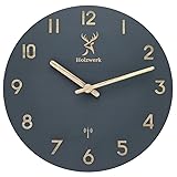 Holzwerk Bamberg (Funk) Natur Holz Funkwanduhr Funk Wanduhr Holz-Uhr Vintage Funkuhr lautloses...