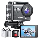 Jadfezy WiFi Action Cam HD 1080P, 12MP Action Kamera mit Fernbedienung, Unterwasserkamera...