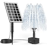 SZMP Solar Springbrunnen 3.5W, 2025 Upgrade Glas Solar Teichpumpe mit 3M Kabel & 8 Düsen Solar...
