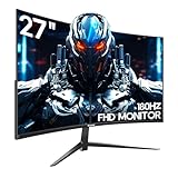 Gawfolk 27 Zoll Curved Gaming Monitor 165Hz/ 180Hz, PC Bildschirm Full HD 1080P, Rahmenloses 1800R...