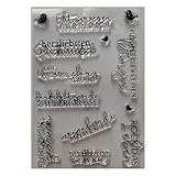 Qoiseys Stempel,Silikonstempel sprüche deutsch, Silikon Clear Stamps für DIY Scrapbooking...