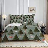 HYSNKSM Bettwäsche 200x200 Grün Bettwäsche Sets 3Teilig Mikrofaser Bettbezug 200 x 200 und 2...