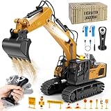 Charmofun Ferngesteuerter Bagger, 2,4GHz Bagger Spielzeug mit Schwerkraftgesteuerter Fernsteuerung,...