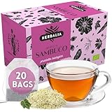 HERBALIA - Holunderblüten-Tee in Teebeuteln, Holunderblüten-Infusionsset mit 20 Teebeuteln ohne...