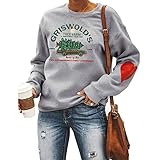 Griswold's Tree Farm Damen Sweatshirt Weihnachten Familie Grafik Ästhetische Sweatshirts mit rotem...