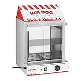 Royal Catering Hot Dog Maker aus Edelstahl für bis 200 Würstchen & 50 Brötchen 2000 W 30-110 °C...