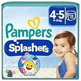 Pampers Baby Windeln Größe 4-5, Splashers, Einweg Schwimmwindel für sicheren Schutz im Wasser, 11...