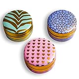 Edles Schmuckdosen Set aus Keramik– 3 Schmuckkästchen zur Aufbewahrung von Ringen, Ohrringen,...