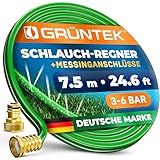 GRÜNTEK Schlauch-Regner, Sprühschlauch, Rasensprenger Gartenschlauch 7,5 m, Beregnungsfläche 4-5...