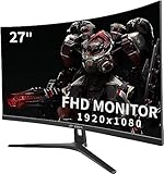 CRUA Curved Gaming-Monitor 27 Zoll 180Hz, FHD 1080P 1800R PC-Monitor, 1 ms GTG mit FreeSync, geringe...