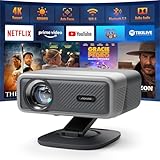 Smart Beamer 4K[Netflix Official & 3D Dolby Audio] VISSPL 28000 Lumen Autofokus/Auto Trapezkorrektur...