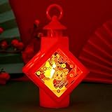 Beautyan Neujahrslaterne Drachenjahr Diamant LED Windlaterne Ornament Neujahr Dekoration für...