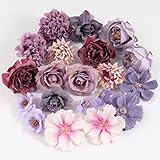 BOFUNX 20 Stücke Kunstblumen Blumenköpfe Künstliche Blumen Mini Blütenköpfe für Hochzeit Home...