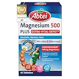 Abtei Magnesium 500 Plus Extra-Vital-Depot - hochdosiert - mit allen B-Vitaminen - für Muskeln,...