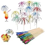 OMIGA 100 Stücke Cocktail Feuerwerk Dekoration Drink Dekoration Glitzerpalmen Cocktailspieße für...