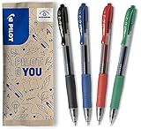PILOT G2-7 Gelschreiber Set - 4 Stück - Farbe Schwarz, Blau, Rot, Grün - weiche Gelstifte 0,36mm...