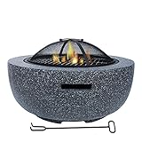 ZJFHEYUO Feuerstelle für den Garten, Hinterhof, Terrasse, Kamin, Grillschale, Holzfeuerstelle aus...