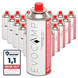 EVOCAMP 28x Stück Butan Gaskartuschen 227g Typ MSF-1a Bajonett Ventil ideal für Campingkocher,...