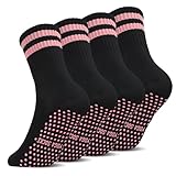 Zuimei 4 Paar rutschfeste Yoga-Socken, Pilates-Yoga-Griffsocken für Damen, rutschfeste Socken für...