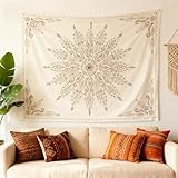 KQDRAVINE Mandala Wandteppich, 152 × 130 cm Boho Wandtuch für Wohnzimmer, Schlafzimmer, Camping...