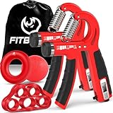 FitBeast Griffkraft Trainingsset, 2 Handgreifer mit Zählfunktion, 5er Pack mit einstellbarem...