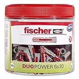 fischer DuoPower 6 x 30, handliche Runddose mit 200 Universaldübeln, leistungsstarker...