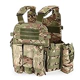 Lixada Taktische Einsatzweste Military Molle Weste für Camping Wandern, Versteiftes 600D Oxford...