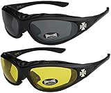 X-CRUZE 2er Pack Choppers 911 Sonnenbrillen Motorradbrille Sportbrille Radbrille - 1x Modell 01...